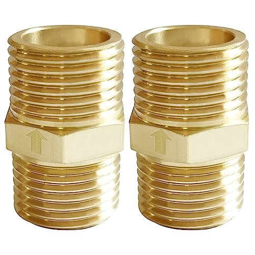 Joywayus Brass Check Valve 1/2" Male to 1/2" Male Thread One Way Non Return Backflow Preventer Check Valves (Pack of 2) - size: Male to Male