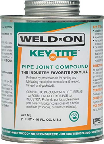 Weld-On 10064 505 Key Tite Metal Pipe Thread Sealant, Green, 1 Pint - size: 1 Pint (16 fl oz)