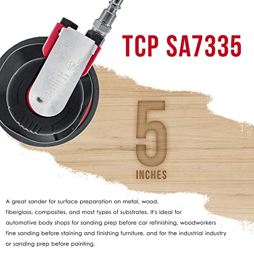 TCP Global Heavy Duty 5" Dual-Action Random Orbit Air Palm Sander - size: 5" Sander