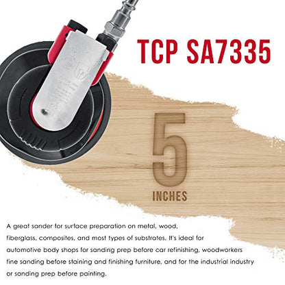 TCP Global Heavy Duty 5" Dual-Action Random Orbit Air Palm Sander - size: 5" Sander