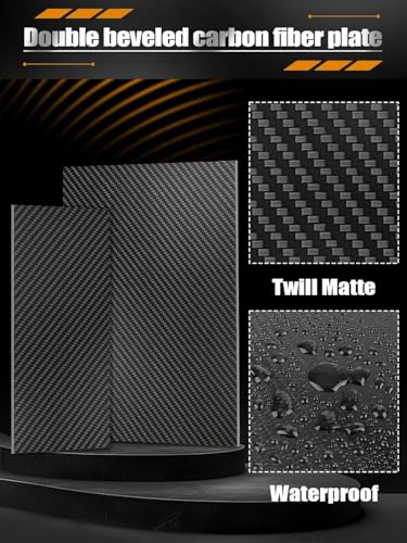 Carbon Fiber Sheet, 100×250 MM 0.5mm 1.0mm 1.5mm 2mm 3.0mm 4.0mm, 3K Full Carbon Fiber Board 100% Twill Weave Glossy Surface Carbon Fiber Plate - size: 100×250×1MM, style: Twill Weave Glossy Surface
