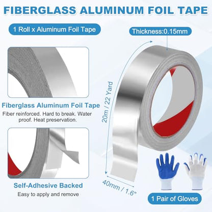 MECCANIXITY Alum um Foil Tape, 66 ft X1.6 x5.9mil Heavy Duty HVAC Tape - size: 66 ft X1.6inx5.9mil