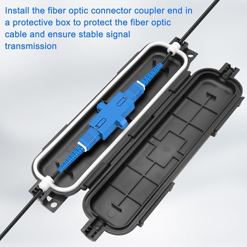 XMSJSIY Waterproof Optic Fiber Protection Connection Box LC Coupler-4PCS