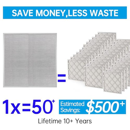 UBeesize 16x16x1 Air Filter Reusable Washable - size: 15.5" x 15.5" x 0.8"