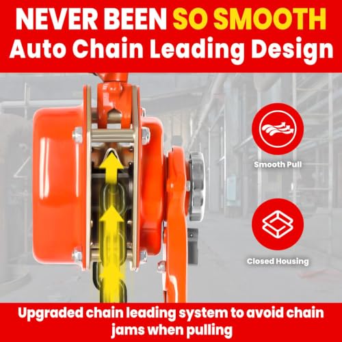 3 Ton Manual Lever Chain Hoist, 6600 LBS Heavy Duty Come Along Ratchet Puller, 20 FT G80 Alloy Steel Chain with Dual Pawl Brake for Auto Repair, Warehouse, Farm
