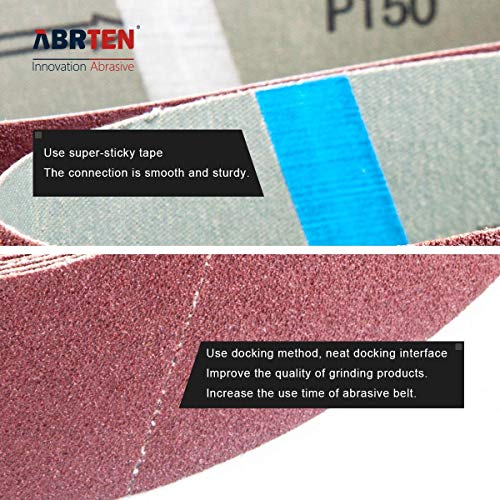 2 x 72 Inch Sanding Belts, Ceramic & Aluminum Oxide, 6 Pack - size: 2x72 inch