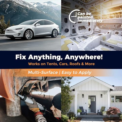 Seam Sealer Automotive-Professional Grade High Strength Waterproof Adhesive for Truck,Marine,Auto Body Repair, Rust & Leak Prevention-Quick Paintable Sealant for Metal,Plastic,RV Roof Sealant White - color: White 1