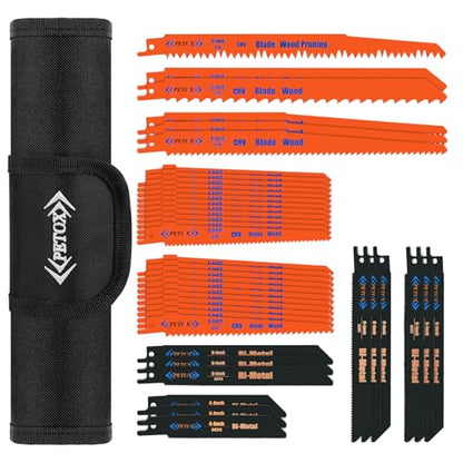 40-Piece Reciprocating Saw Blades Set, Metal Wood Plastic Cutting Saw Blade - size: 40 Count (Pack of 1)