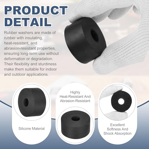 uxcell 45Pcs Rubber Spacers, 12mm OD, 3mm ID, 8mm Thick Black Round Anti Vibration Rubber Pads Isolation Bushings Washer for Home Cars Boat(0.47" OD x 0.12" ID x 0.31" Thick) - size: 40mm OD x 12mm ID x 20mm Thick