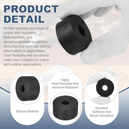 uxcell 45Pcs Rubber Spacers, 12mm OD, 3mm ID, 8mm Thick Black Round Anti Vibration Rubber Pads Isolation Bushings Washer for Home Cars Boat(0.47" OD x 0.12" ID x 0.31" Thick) - size: 40mm OD x 12mm ID x 20mm Thick