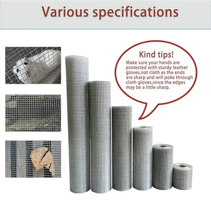 Galvanized Hardware Cloth 1/4 Inch Mesh 4in X 20ft 23 Gauge Hot-dip Galvanized After Welding, Hot Dipped Zinc Coating Welded Cage Wire Mesh Roll, Handicraft Making Wire Mesh