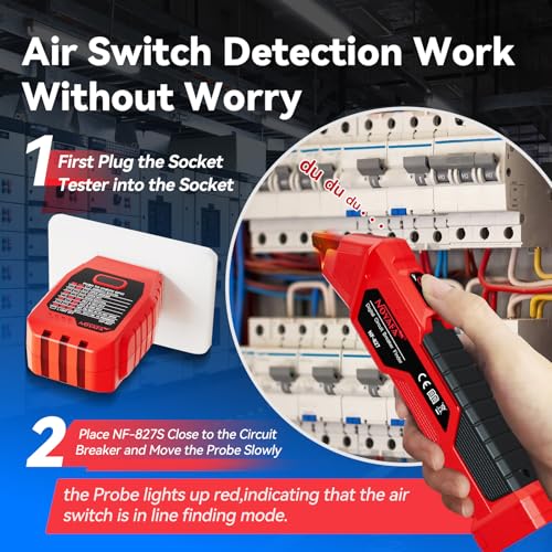NOYAFA Circuit Breaker Finder with 3 Accessories &GFCI Outlet Tester