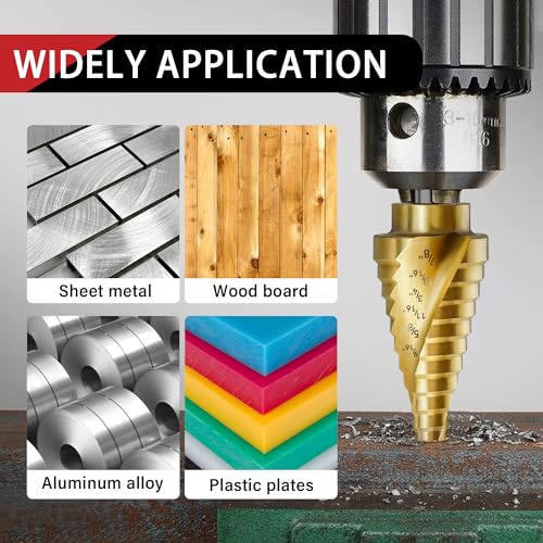 3Pcs 1/4" Hex Shank HSS Step Drill Bit Set - size: 3pcs