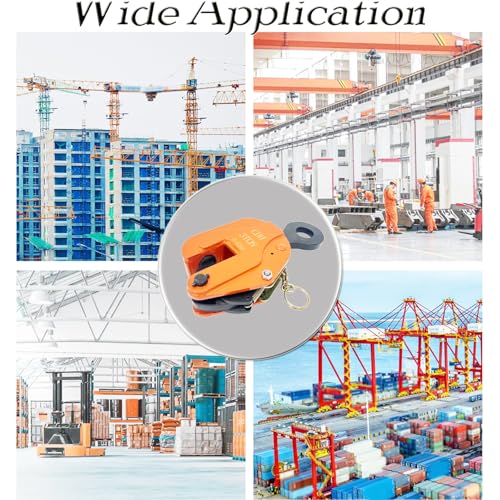 INTBUYING Vertical Plate Lifting Clamp 3T Load with Lock Hoist Hook Steel Plate Clamp Lifting Hook Heavy Duty Jaw Opening Max 1.57 inch