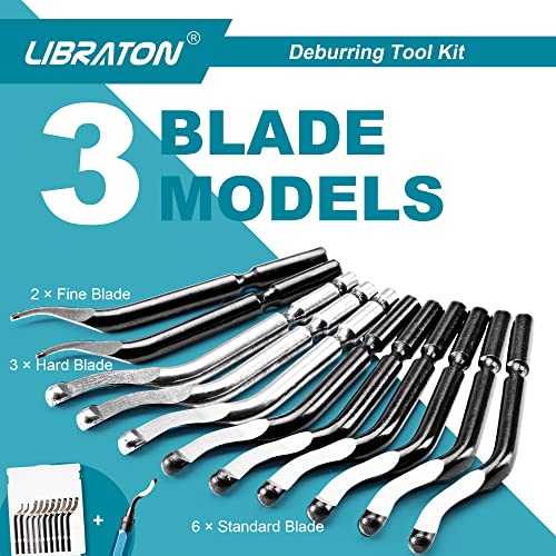 LIBRATON Deburring Tool with 11 High Speed Steel Blades, 360 Degree - style: 11Blades(Mixed 3 Types) A