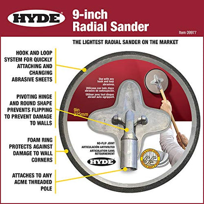 Hyde 09977 Radial Sander - size: 9-Inch Sander Only