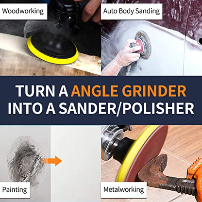 Pomsare 80 PCS Angle Grinder Sanding Discs, 5 Inch Hook & Loop Pad Kit - style: Reinforced 5 Inch 83 PCS