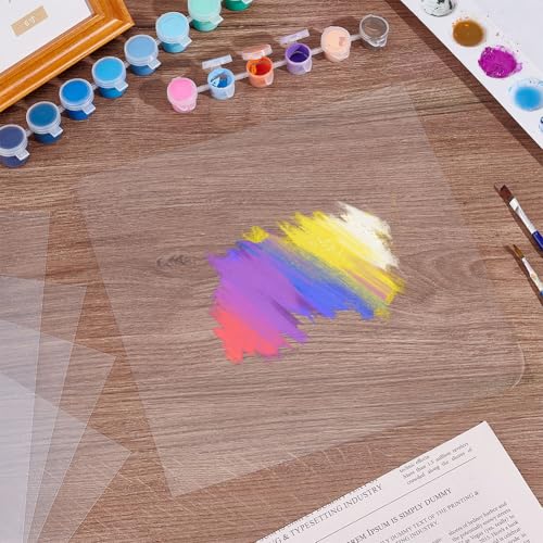 AHANDMAKER 10 Sheets Clear PET Sheet 9.84 x 9.84 Inch Transparent 0.2mm Thin Plastic Sheets Thin Acrylic Panel for Crafts, Picture Frames, Painting, DIY Display - size: 250x250x0.2mm