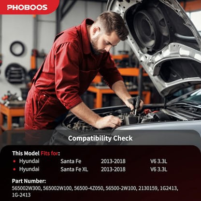 PHOBOOS Manual Steering Rack and Pinion Fit for Hyundai Santa Fe (XL) - size: 24-2413
