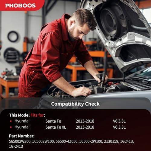 PHOBOOS Manual Steering Rack and Pinion Fit for Hyundai Santa Fe (XL) - size: 24-2413