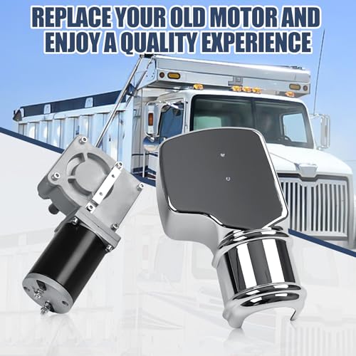 600W 60:1 0.8HP Electric Tarp Motor for Dump Trucks up to 28' Length, Universal Tipper Truck Canopy Motor for Dump Truck Tarp System with Chrome Housing Cover- 12V DC, 60RPM(+/-6RPM)- 5 Years Warranty - size: 600w 60:1