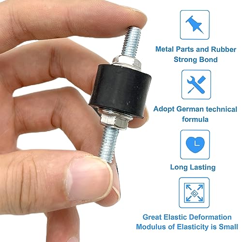 4Pcs M6 25x15mm Rubber Isolator Mounts Double Stud Shock Absorber - size: M6,VV20*15+2G6*18