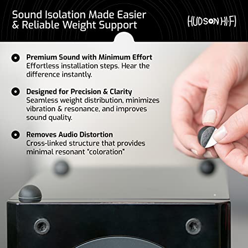 .75" Platinum Silicone Speaker Isolation Pads - 16-Pack Non-Skid Speaker Pads with Adhesive, Speaker Isolation Feet for Record Player Isolation - Turntable Feet and Subwoofer Isolation Pad - 20 Duro - size: .75\" Hemisphere