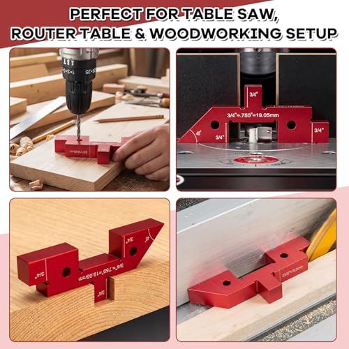 Konohan 15 Pcs Router Table Setup Blocks Precision Aluminum Height Gauge