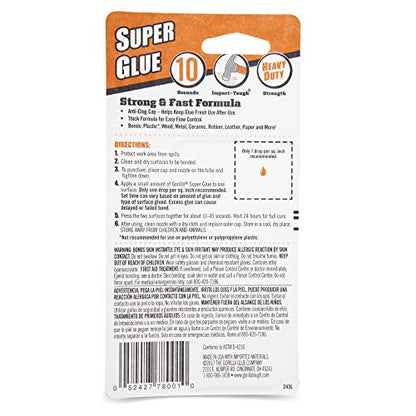 Gorilla Super Glue, Two 3 Gram Tubes, Clear, (Pack of 8) - size: 8 - Pack