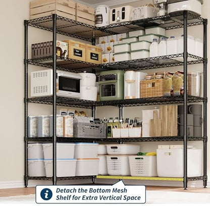 Garvee 5-Tier Storage Shelves 70" H Metal Garage Shelving Unit for Kitchen - size: 70.5"H x 59"W x 13.8"D