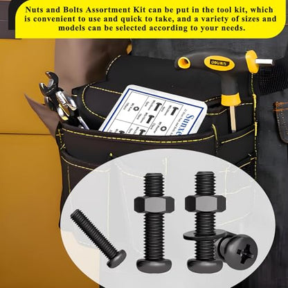 516Pcs Nuts and Bolts Assortment Kit, Phillips Pan Head, Black - color: 516pcs-Black