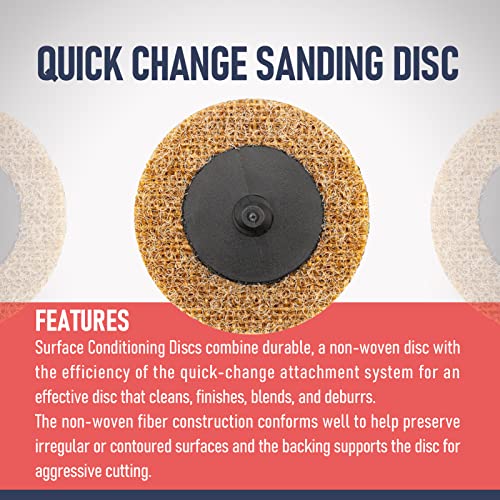 2" SCM Surface Condition Disc, 2 R-Type Super EDG 50MM, Coarse Grade, Premium Non-Woven, 20Pcs - style: SCM Disc Coarse