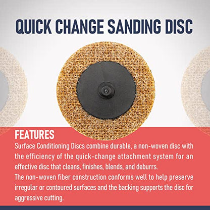 2" SCM Surface Condition Disc, 2 R-Type Super EDG 50MM, Coarse Grade, Premium Non-Woven, 20Pcs - style: SCM Disc Coarse