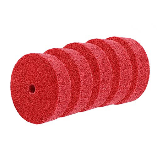 5Pcs Nylon Fiber Polishing Buffing Wheels 75mm/3" Deburring Wheel for Grinder Buffing Machine, Polishing Disc Wheel, Red - style: 3", 5Pcs, Red