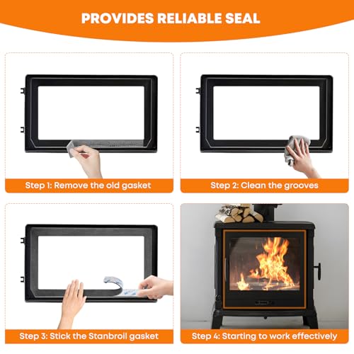Stanbroil Stove Gasket Tape, 1/2" Width, 3/8" Thick, 72" Length - size: 1/2" Wide - 3/8" Thick