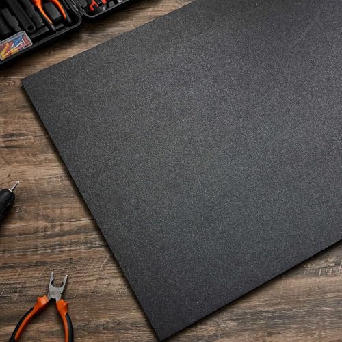 Sasylvia 1/2" X 24" X 36" Black HDPE Sheet,Textured Front & Smooth Back - color: Black, size: 1/2" x 24" x 36"