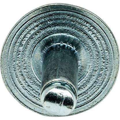 Fastenere Large Flange Pop Rivets - 5/32" x 1/4" (50 pcs) Heavy Duty, Open End, Steel Zinc, Corrosion-Resistant, High Tensile & Shear Strength, 5-4 Gap .188" - .250"