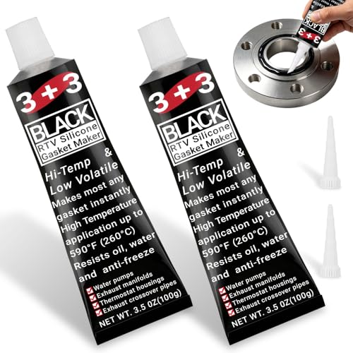 3.5oz*2Pcs Black RTV Silicone Gasket Maker