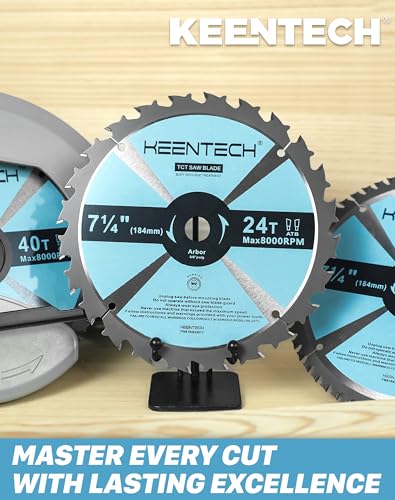 KEENTECH 7-1/4" Saw Blade 40T, 3-Pack, Fine Finish for Wood
