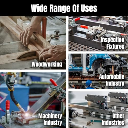 POWERTEC 20346 4PK Toggle Clamps w/Adjustable U Bolt Latch, 90 Degree Vertical (40344) and Self-Lock (40341), 2 of Each, for Woodworking Jigs & Fixtures, Smoker, Tire Carrier, Tool Box, Cabinet - size: 40344+40341, 4PK