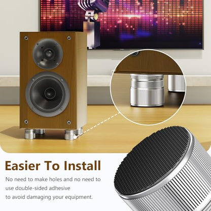 Height Adjustable Speaker Feet, Leveling Feet, 4 Pack Silver - color: Silver