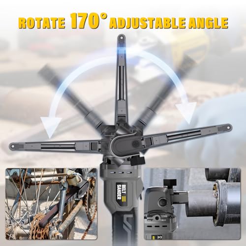 20V Cordless Belt Sander Bandfile Sander Compatible with DEWALT 20V Battery - color: Gray