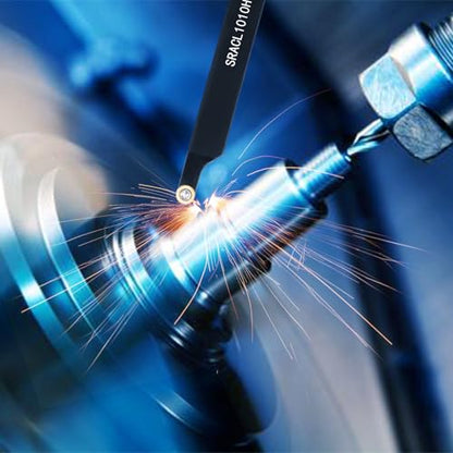 3/8" 10mm Indexable Lathe Turning Tool 12Pcs Kit for Turning - color: 2pcs 3/8" 10mm Sracl/R Shank +10pcs Inserts