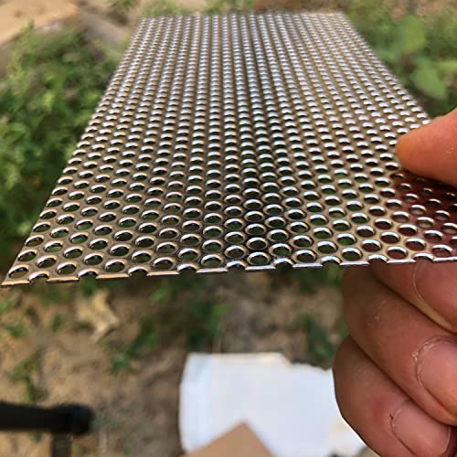 19 Gauge Perforated Metal Sheets 7.8"x3.9" Expanded Metal Mesh Opening 32% Hole 3mm 0.12"(About 1/8") Perforated Stainless Steel Sheet 304 Stainless Steel Mesh Screen Panel Decorati Plate - size: 7.8" X 3.9"