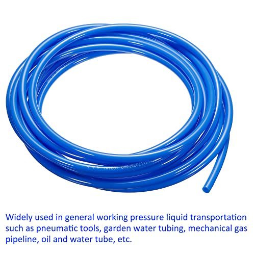 M METERXITY Pneumatic Tubing - Air Compressor PU Line Hose Apply to Water Fluid Transfer(4mm ID x 6mm OD, 13.1 Ft Length, Blue) - size: 13.1 Ft