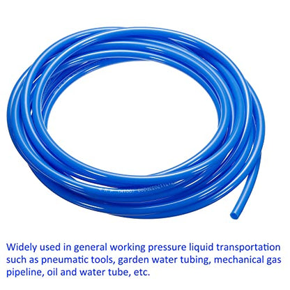 M METERXITY Pneumatic Tubing - Air Compressor PU Line Hose Apply to Water Fluid Transfer(4mm ID x 6mm OD, 13.1 Ft Length, Blue) - size: 13.1 Ft