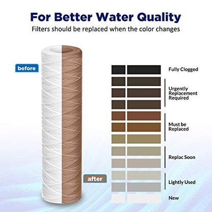 Membrane Solutions 10 Micron 10"x2.5" String Wound Whole House Water Filter - style: 10 Micron