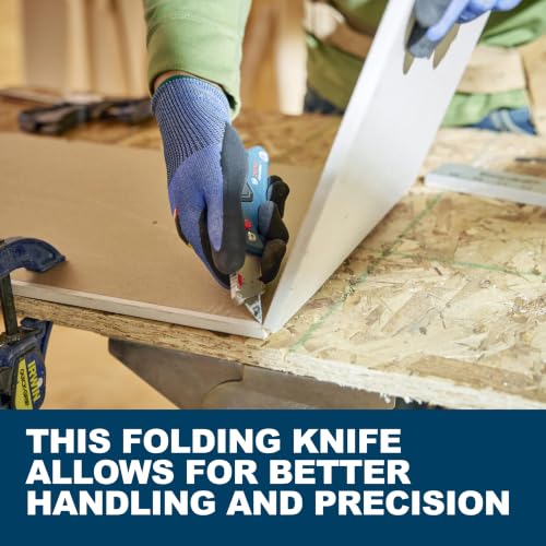 BOSCH H11-11100-1 Folding Utility Knife | Compact, Durable, 3 Blades - size: 682 in, style: Industrial