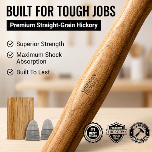 1 Sledge Hammer Handle Replacement for 2–4 lb Made of American Hickory Wood - style: 1 pack