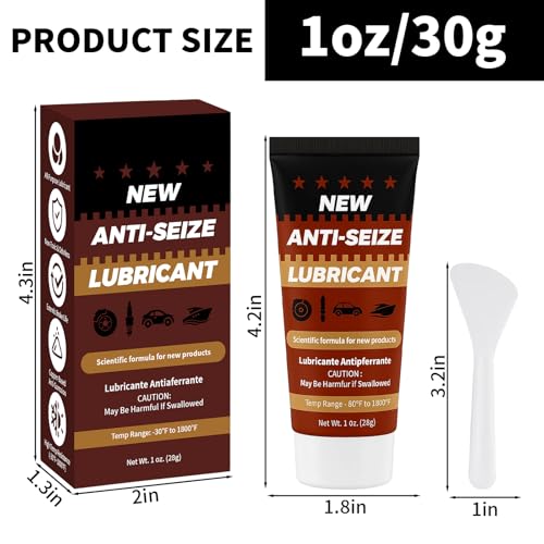 Copper Anti-Seize Brake Caliper Grease & Thread Lubricant - High Temp Copper Antiseize Compound Prevents Noise, Seizes - Use for Brake Pins, Bolts, Spark Plugs, Automotive Application - 1oz Tube 1Pack - color: 1 oz